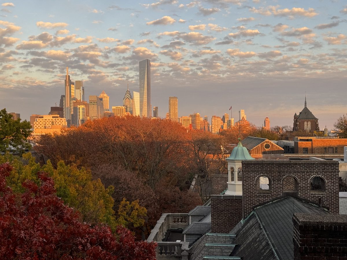 Philadelphia, Pennsylvania skyline in autumn light.